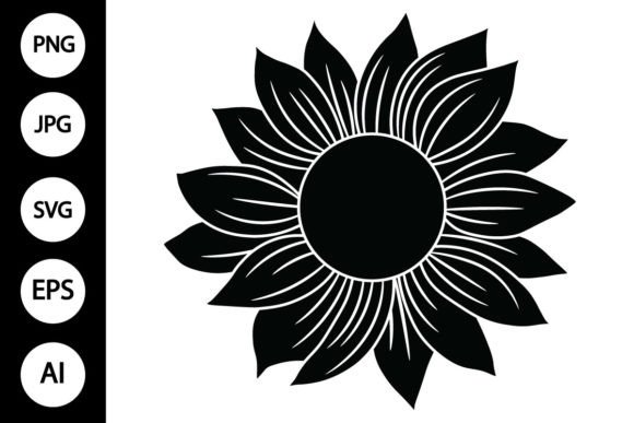 Download Black Sunflower SVG Black and White PNG - Sunflower svg Collection