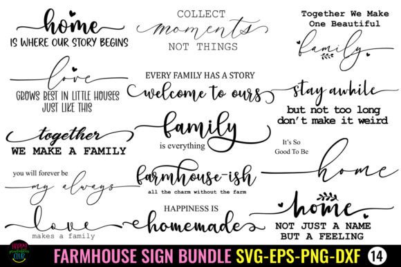 Download Farmhouse Sign SVG Bundle I Family Sign - Family sign Collection