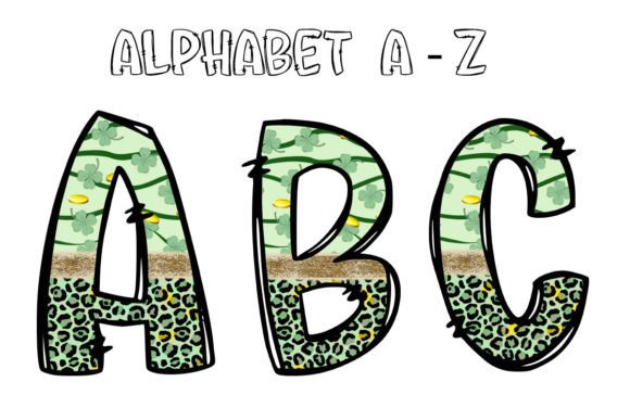 Download St Patricks Alphabet Doodle Clover Coin - Premium Resources