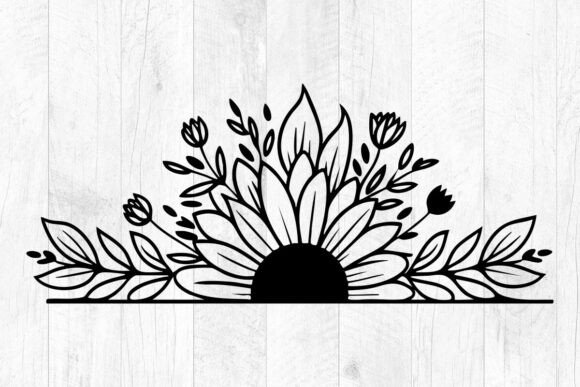 Download Sunflower Svg, Flower Svg,Half Sunflower - Sunflower svg Collection