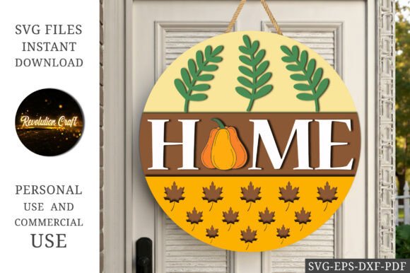 Download Home Pumpkin Round Door Sign SVG - Pumpkin Collection