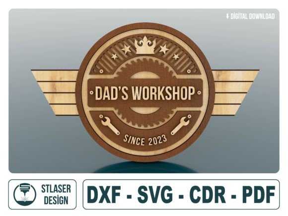 Download Dad’s Workshop Sign Laser Cut Svg Files - Workshop sign Collection