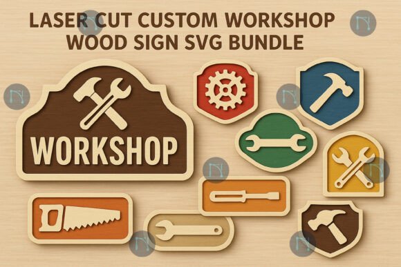 Download Laser Cut Custom Workshop Wood Sign SVG - Premium Resources